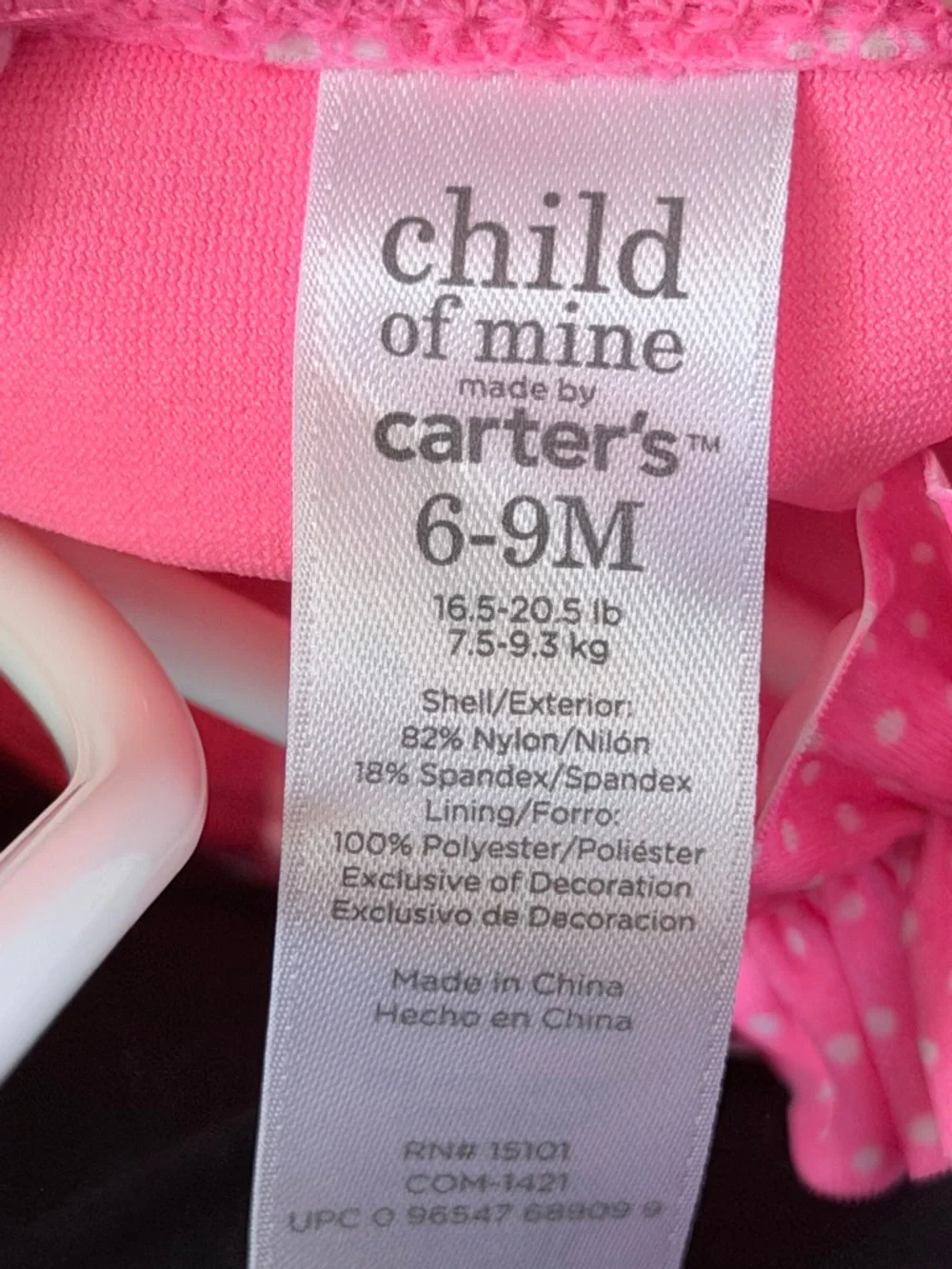 child of mine Pink Polka Dot Ruffle Swimsuit